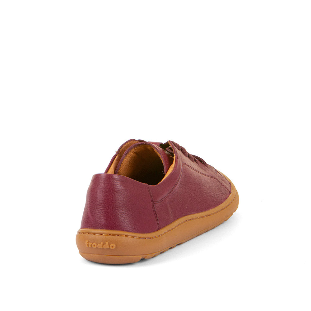 Barefoot Leather Sneaker with Laces in Bordeaux