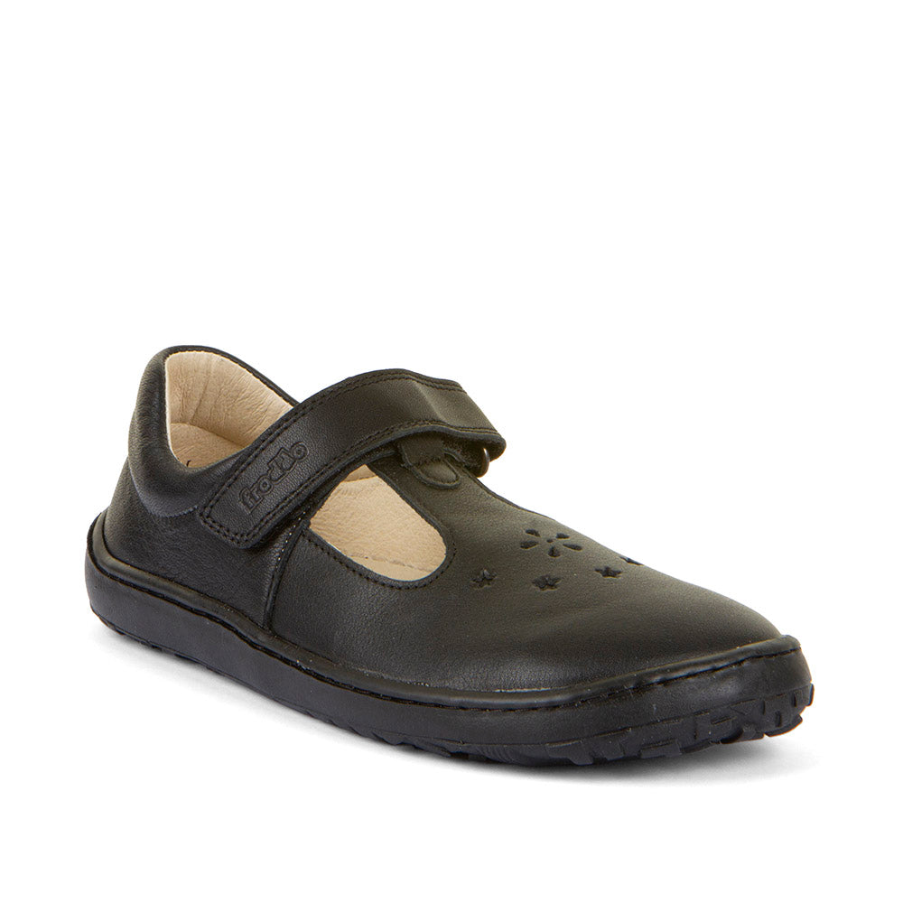 Barefoot Nina T-Bar Black School Shoe