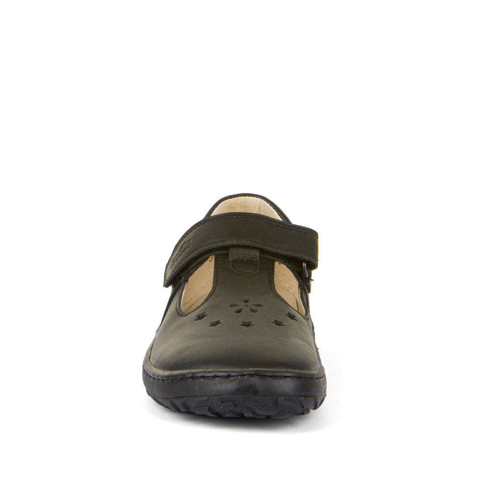 Barefoot Nina T-Bar Black School Shoe