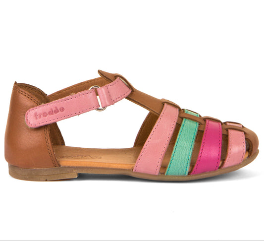 Fiona Closed Toe Sandals with Multicolour Straps