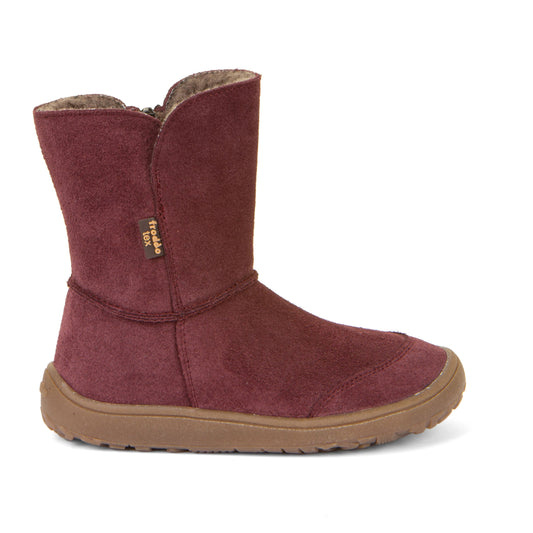 Barefoot Winter Boots – Suede with TEX Waterproofing in Bordeaux