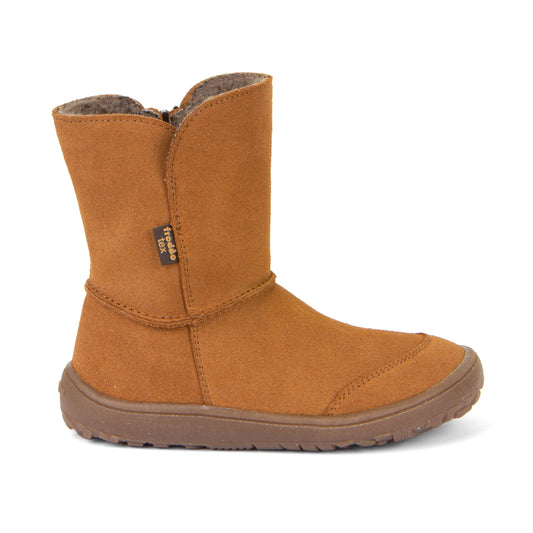 Barefoot Winter Boots – Suede with TEX Waterproofing in Cognac