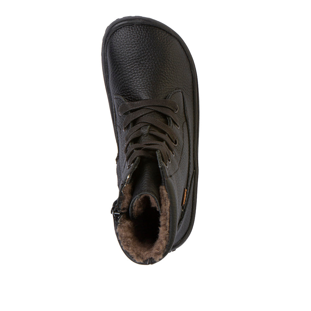 Barefoot Tex Winter Boots – Lace-Up Leather in Black