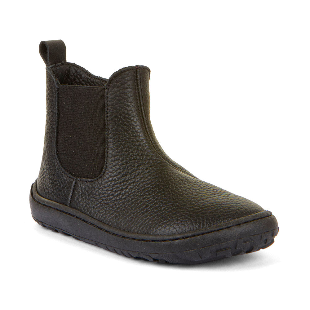 Barefoot Chelys Boots – Leather Chelsea Boots with Fleece Lining in Black