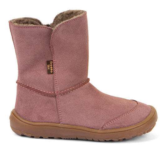 Barefoot Winter Boots – Suede with TEX Waterproofing in Dark Pink