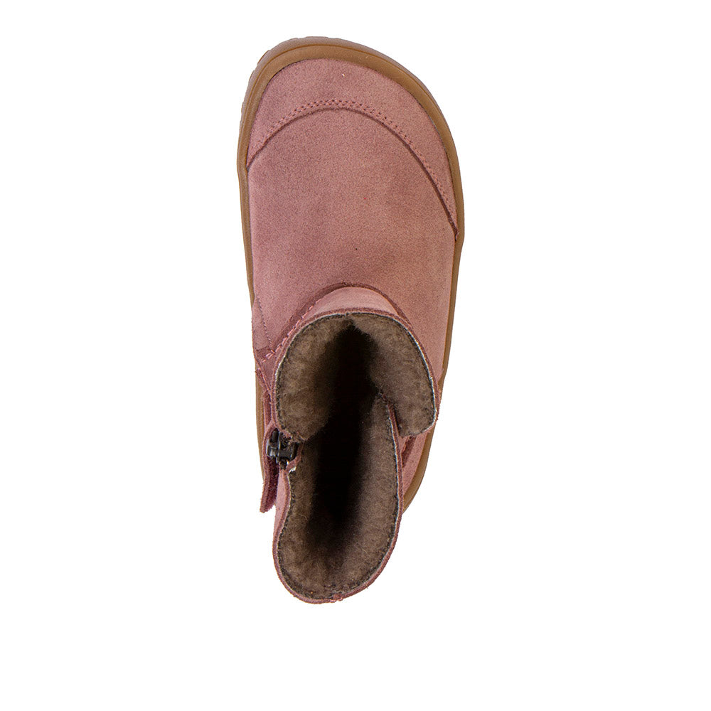 Barefoot Winter Boots – Suede with TEX Waterproofing in Dark Pink