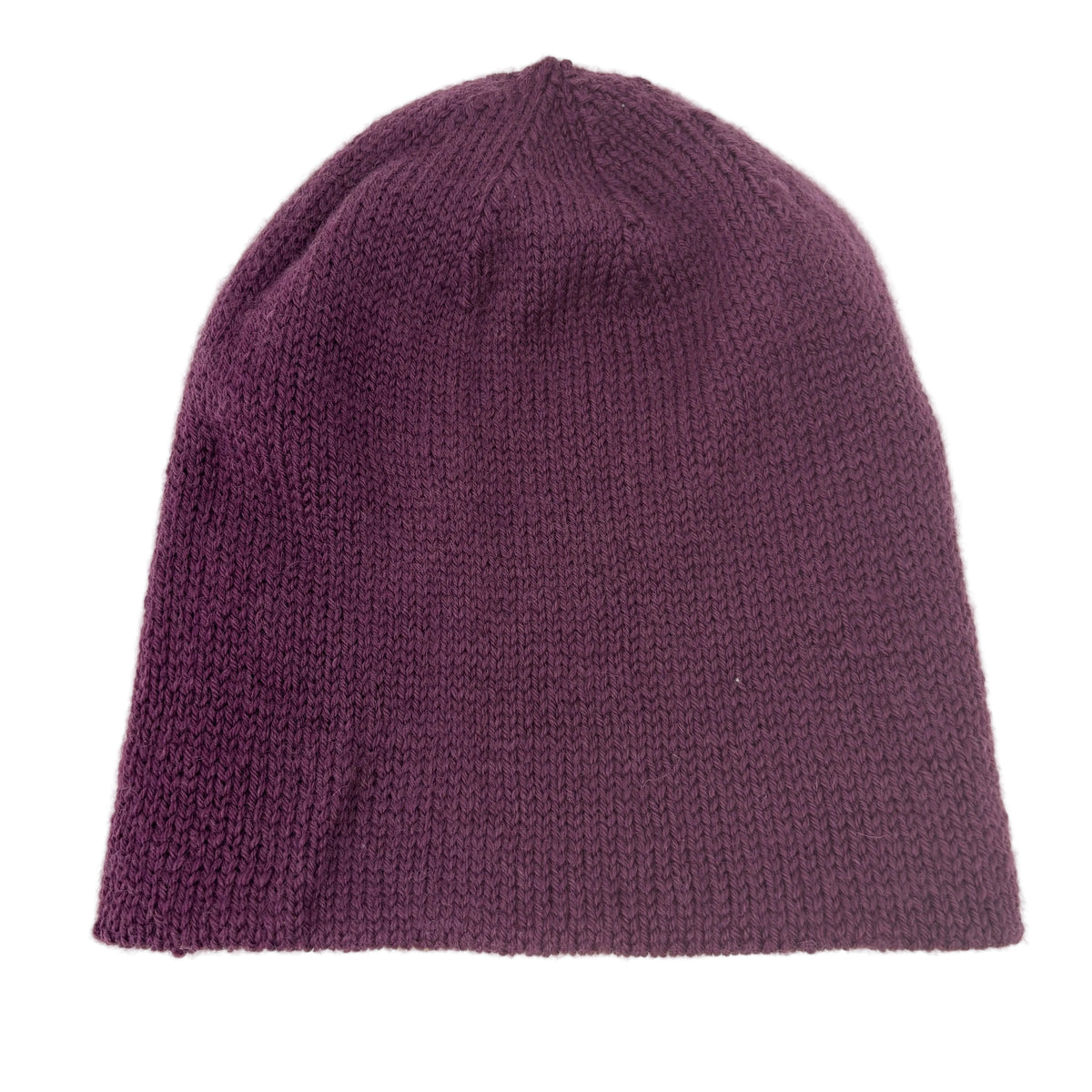 Handmade 100% Merino Wool Reversible Kids’ Hat – Purple/Multicolour