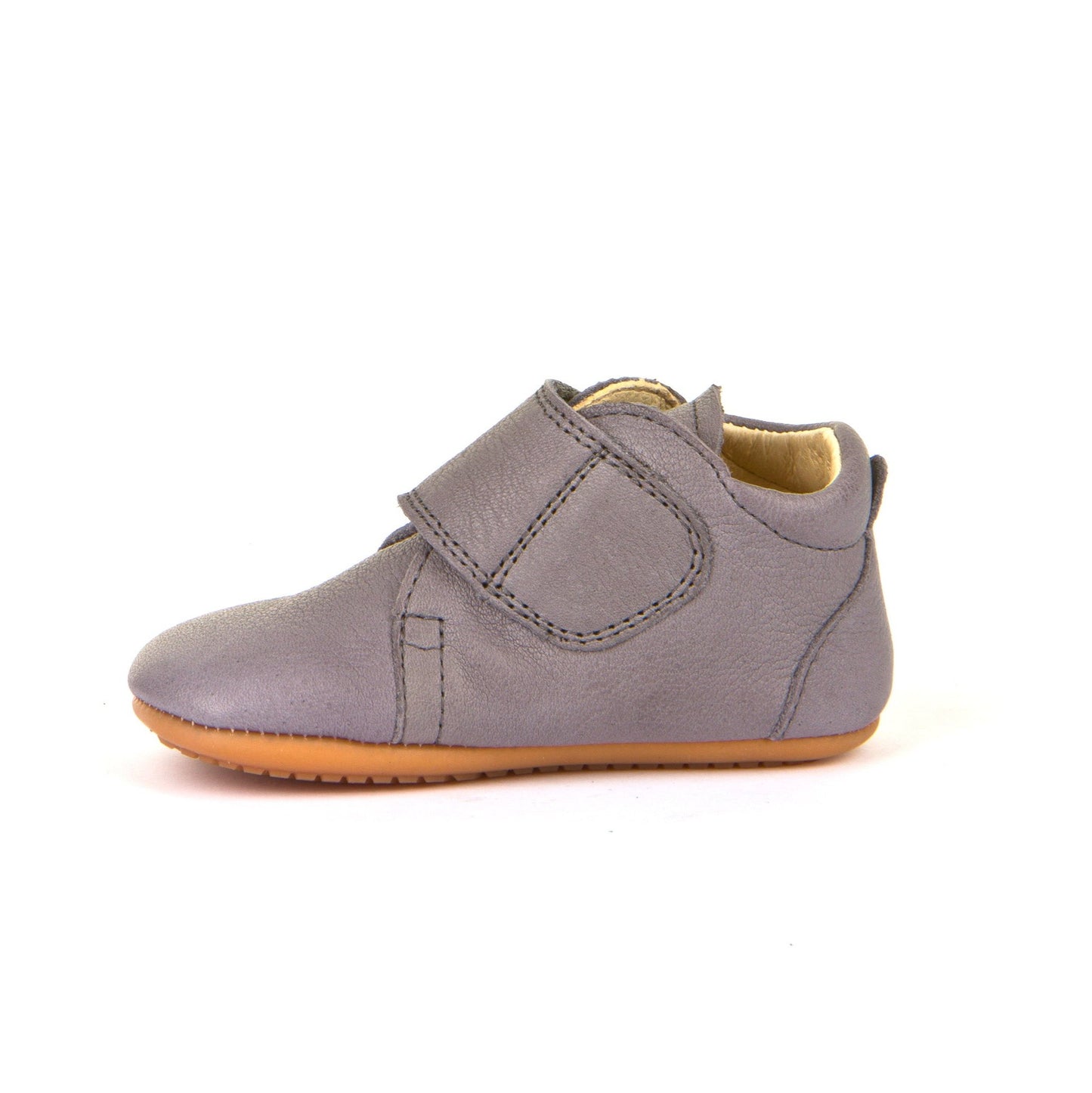 Prewalkers Classic - Single Velcro Leather Baby Shoes in Grey