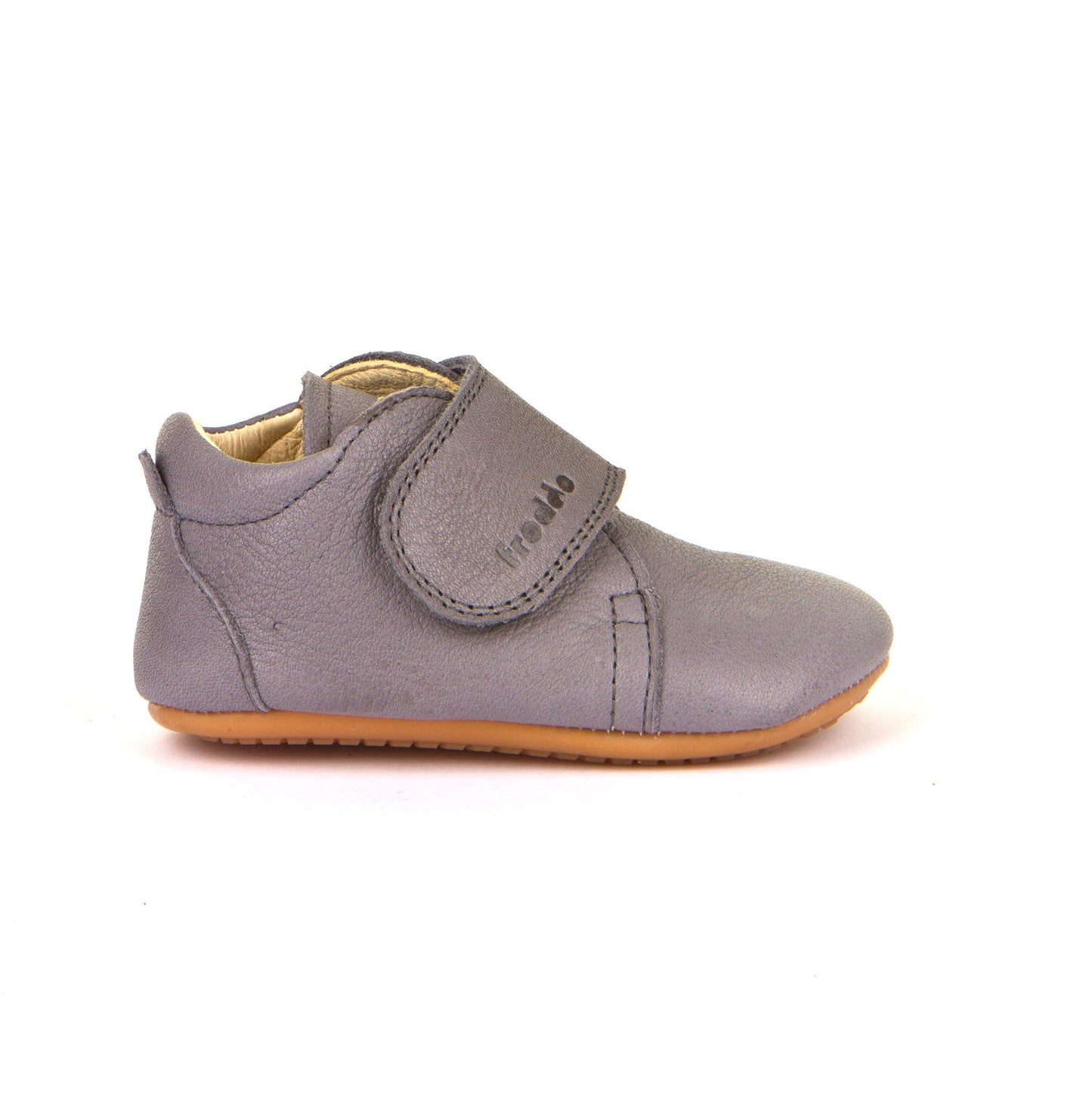 Prewalkers Classic - Single Velcro Leather Baby Shoes in Grey