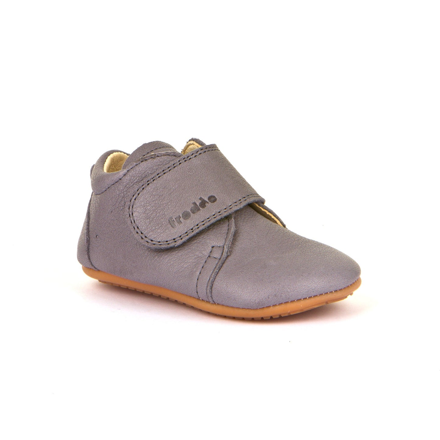 Prewalkers Classic - Single Velcro Leather Baby Shoes in Grey