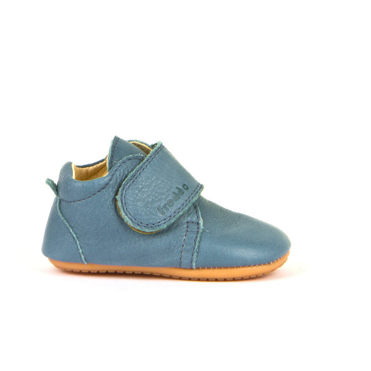 Prewalkers NEW Classic - Single Velcro Leather Baby Shoes in Denim