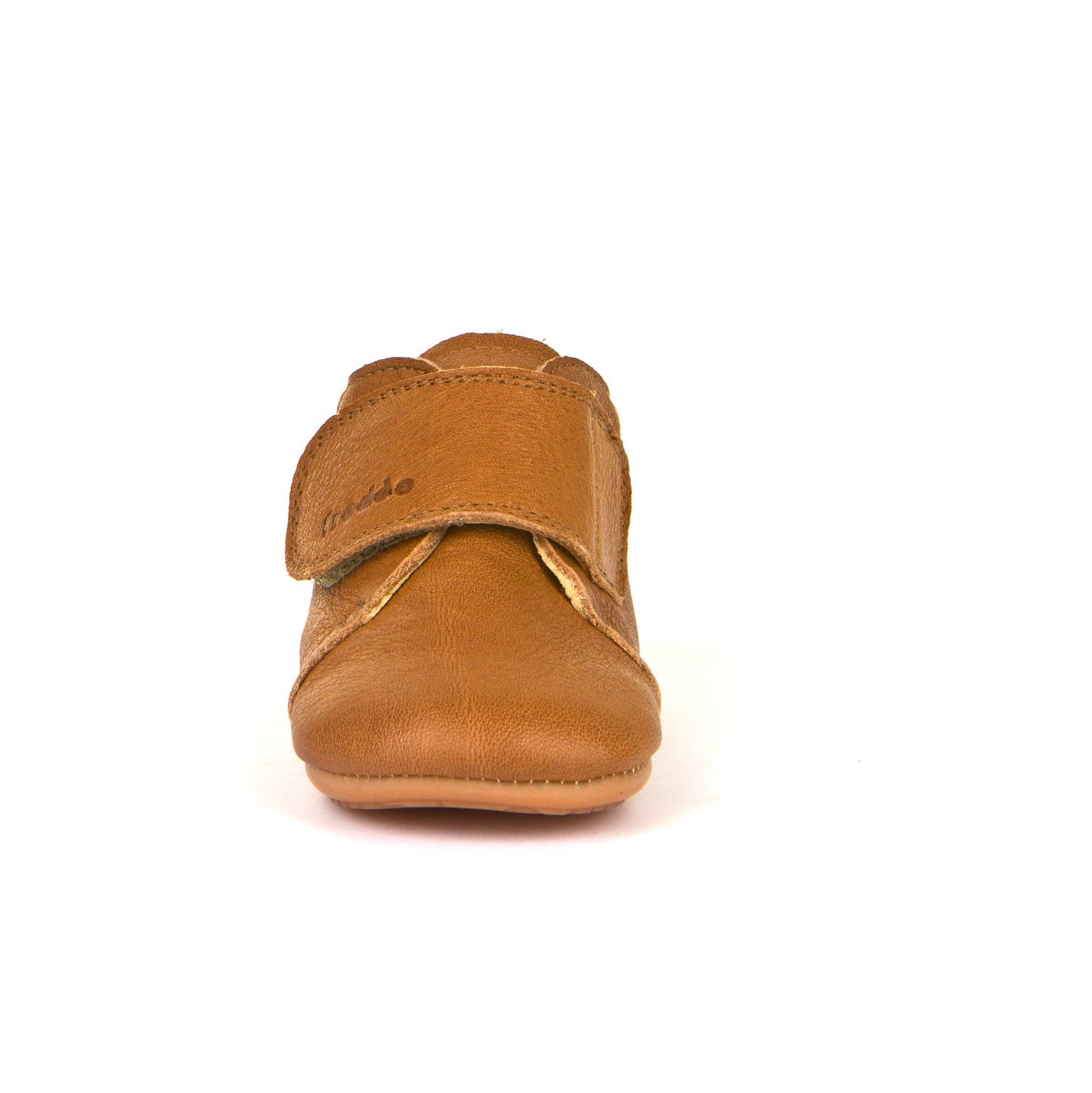 Prewalkers Classic – Single Velcro Leather Baby Shoes in Cognac