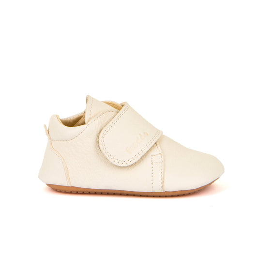 Prewalkers Classic -  Single Velcro Leather Baby Shoes in White
