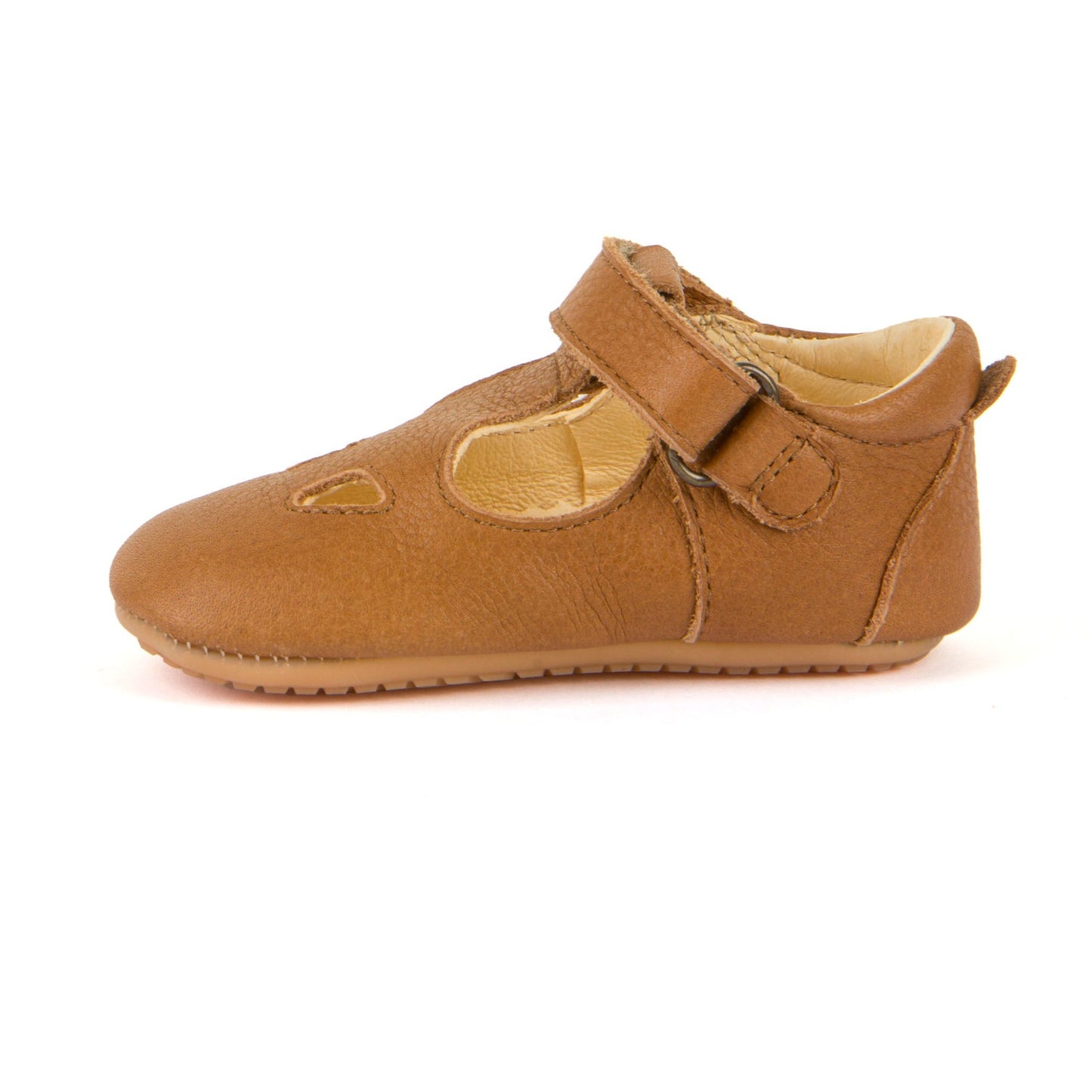 Prewalkers  Leather T-Bar Baby Sandal in Brown