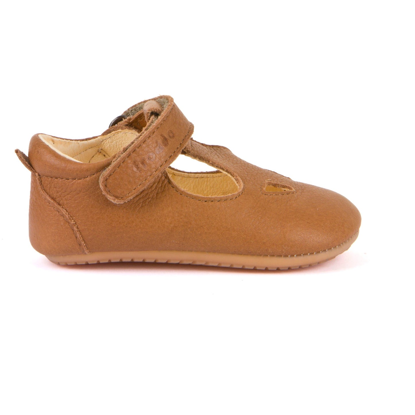 Prewalkers  Leather T-Bar Baby Sandal in Brown