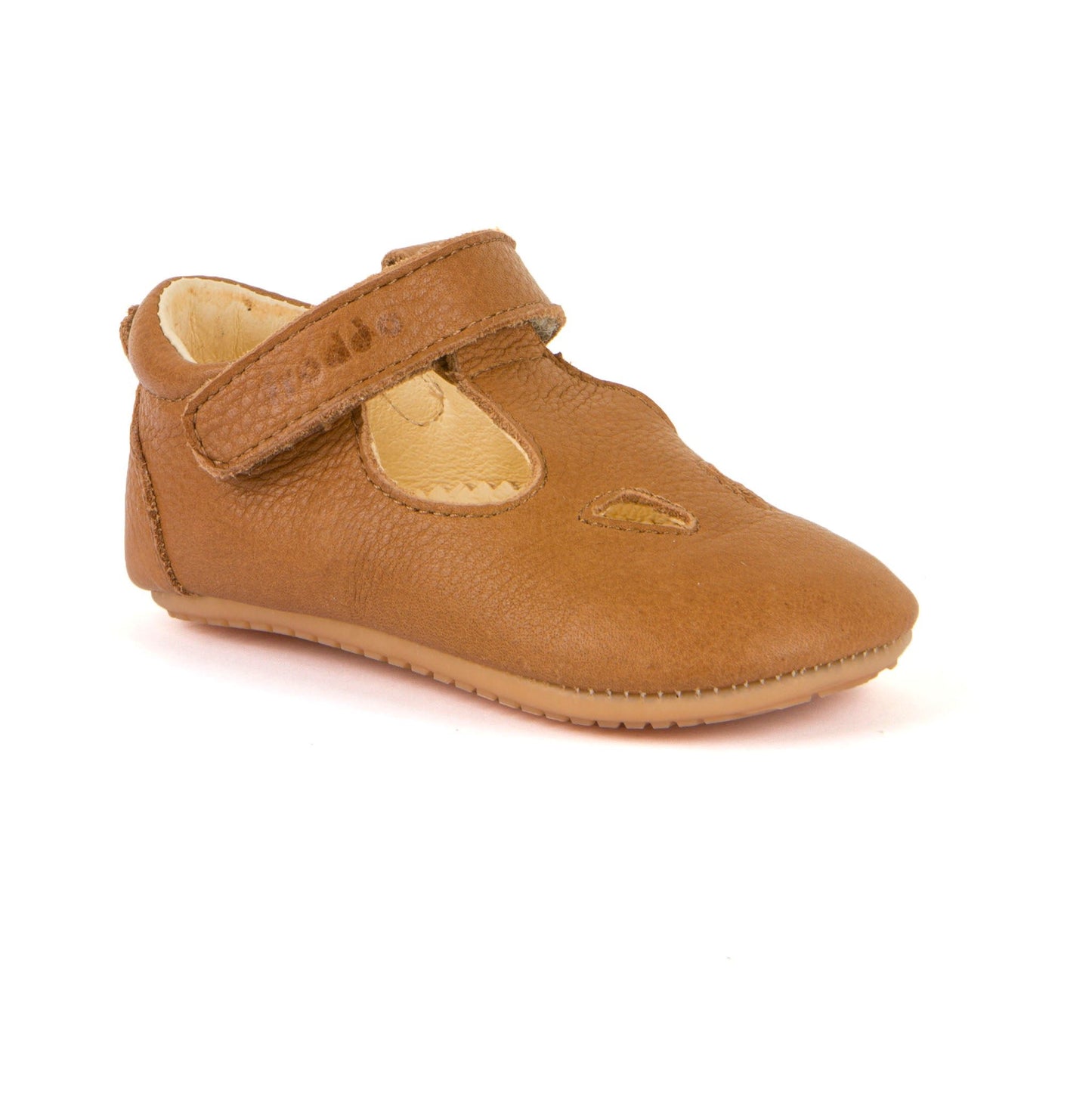 Prewalkers  Leather T-Bar Baby Sandal in Brown