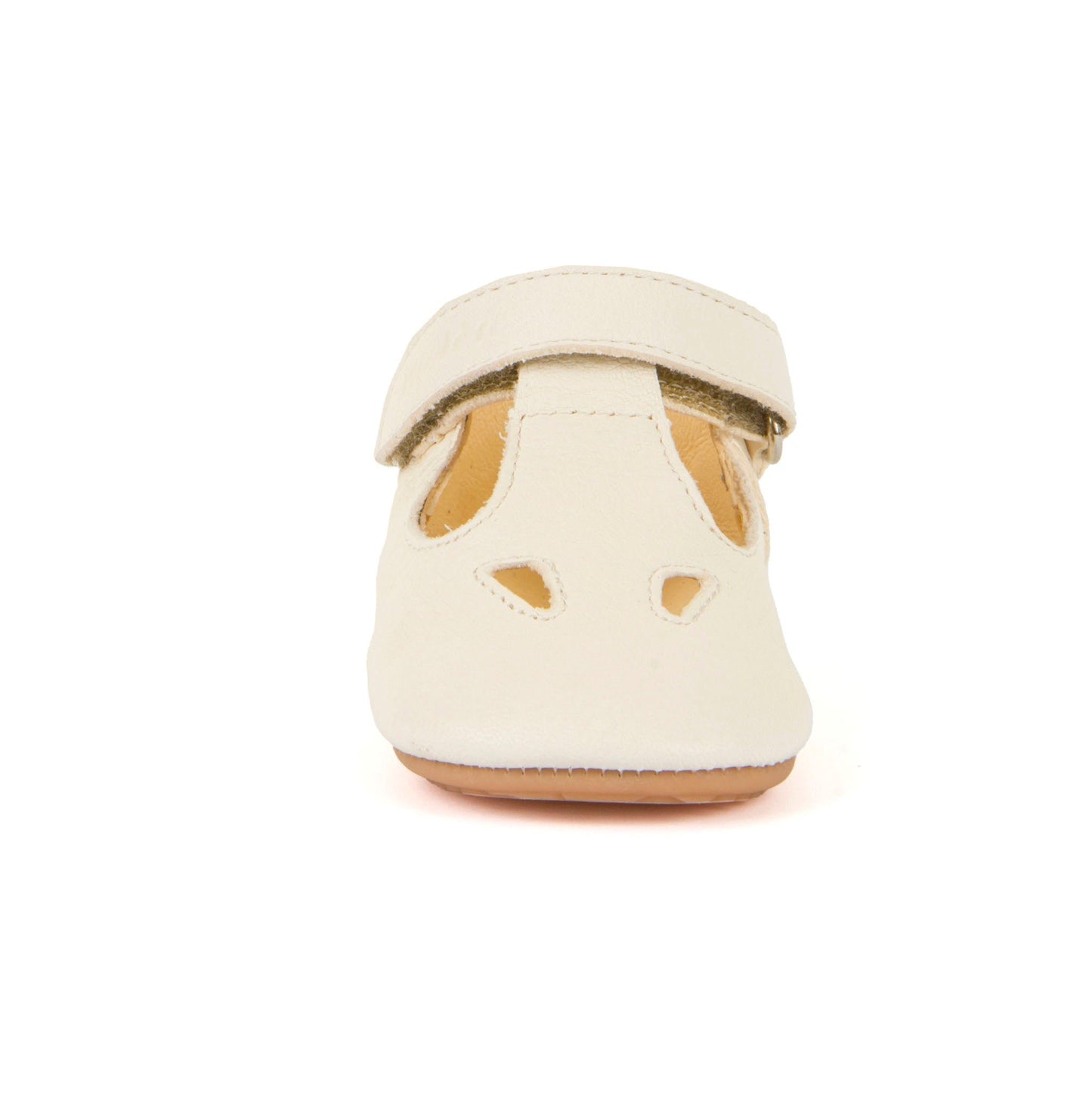 Prewalkers T-Bar Leather Baby Sandal with Velcro in White