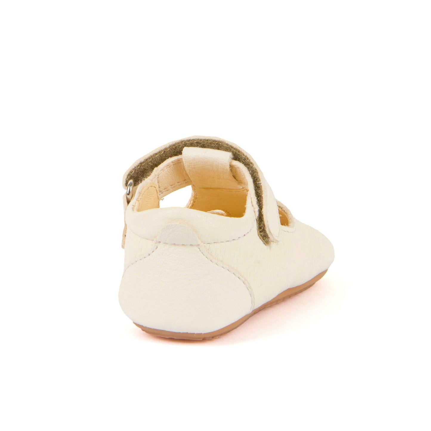 Prewalkers T-Bar Leather Baby Sandal with Velcro in White