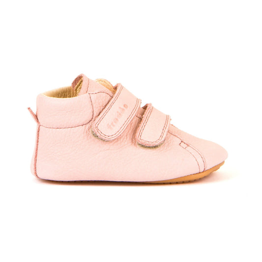 Prewalkers Double - Double Velcro Leather Baby Shoes in Soft Pink