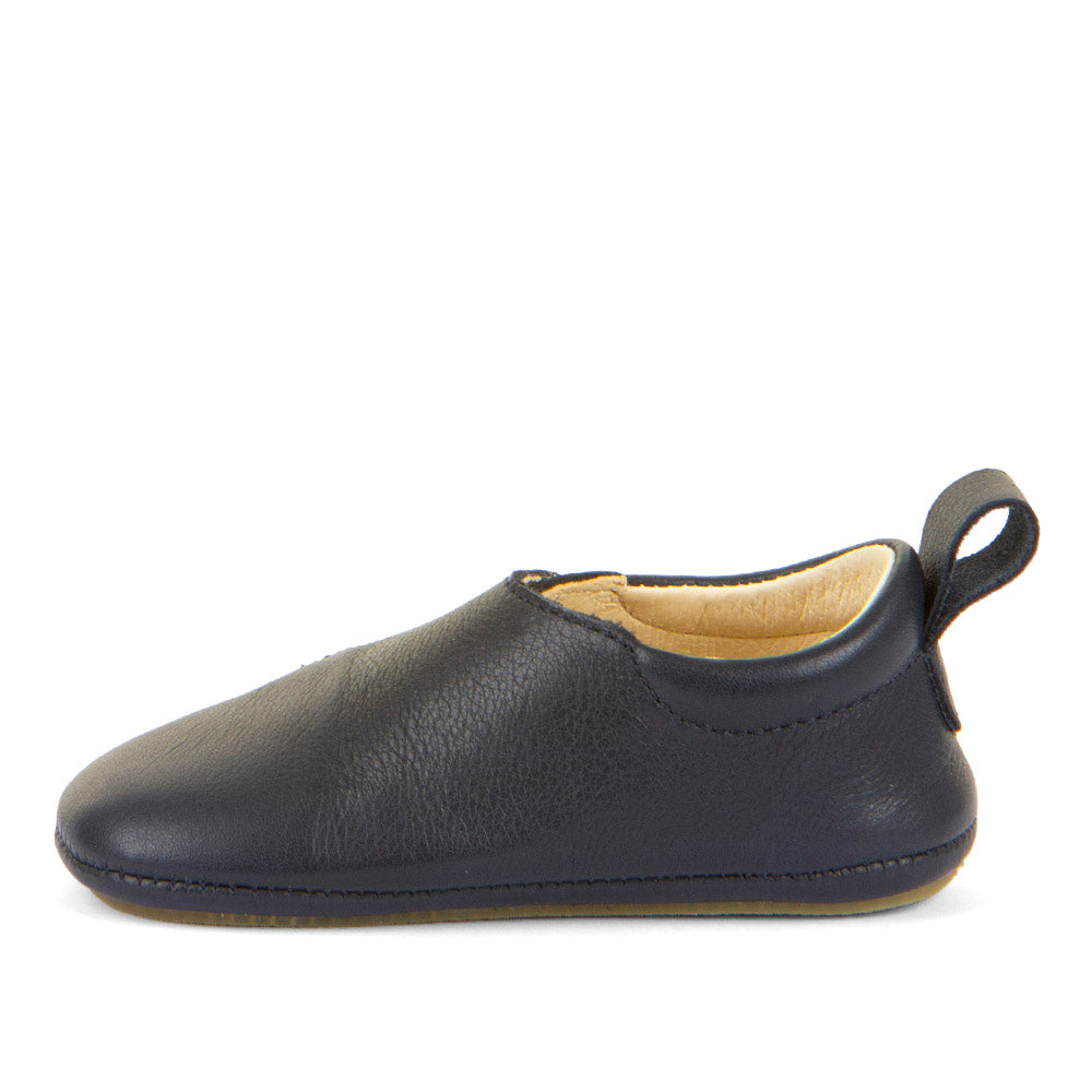 Barefoot Prewalkers - Single Velcro Leather Baby Shoes in Dark Blue