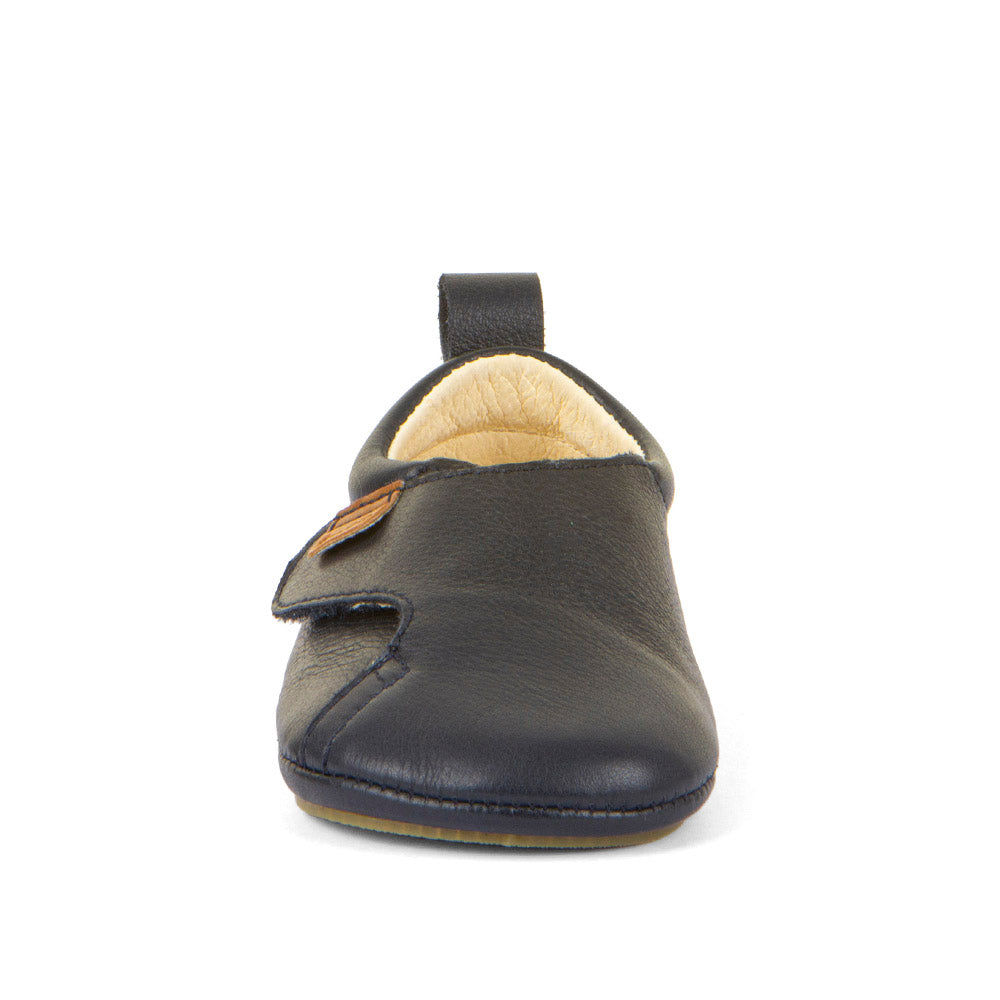 Barefoot Prewalkers - Single Velcro Leather Baby Shoes in Dark Blue