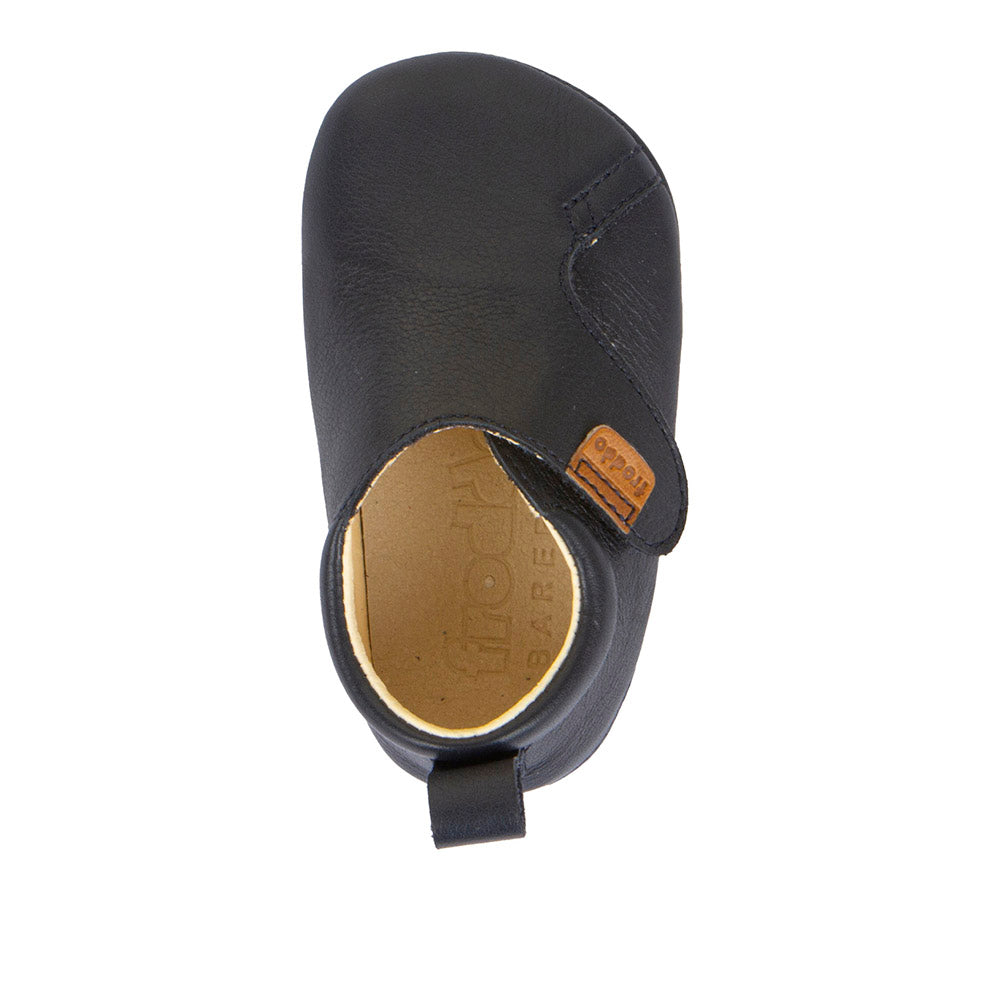 Barefoot Prewalkers - Single Velcro Leather Baby Shoes in Dark Blue