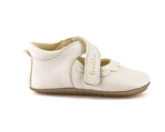 Prewalkers Leather Mary Jane Baby Sandal with Velcro in White