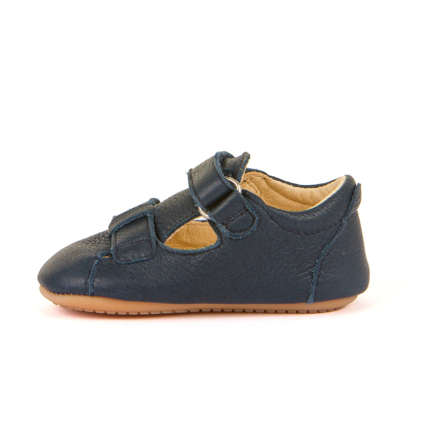 Prewalkers Double Velcro Leather Sandal in Dark Blue
