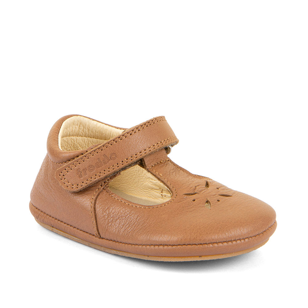 Barefoot Prewalkers – Balle T-Bar Baby Sandal in Cognac