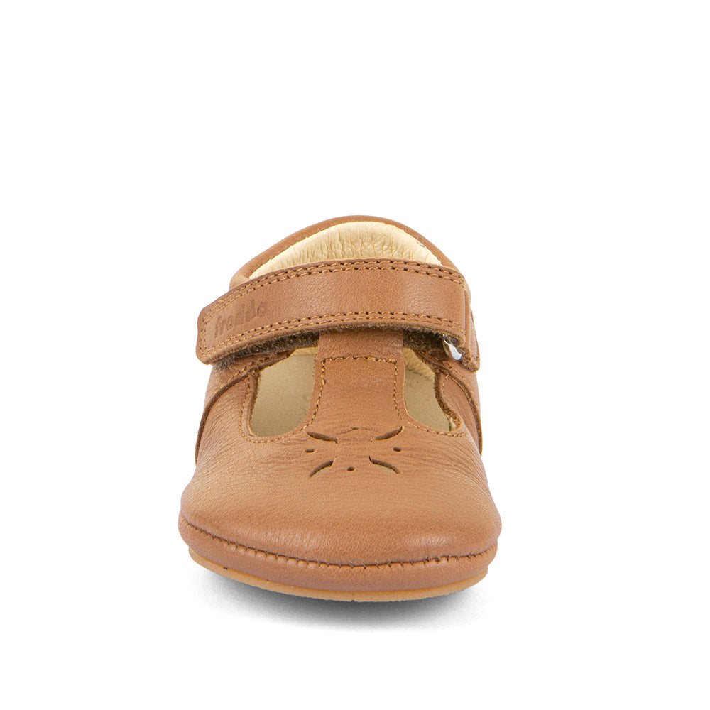 Barefoot Prewalkers – Balle T-Bar Baby Sandal in Cognac
