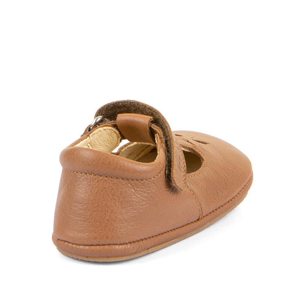 Barefoot Prewalkers – Balle T-Bar Baby Sandal in Cognac