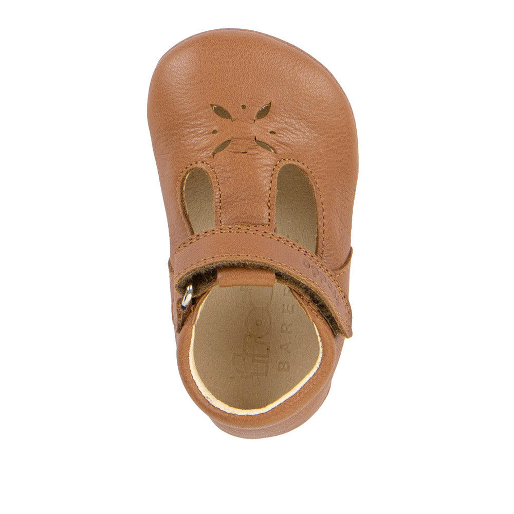 Barefoot Prewalkers – Balle T-Bar Baby Sandal in Cognac
