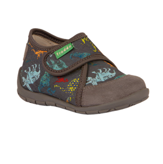 Classic Slipper - Grey with Dinosaur Print