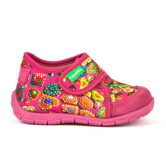 Classic Slipper - Fuchsia with Heart Print
