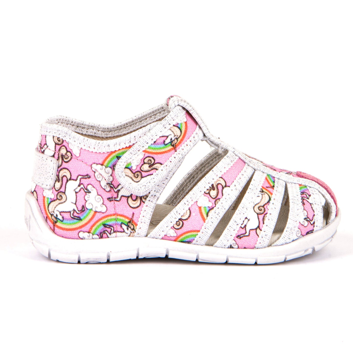Classic Canvas Sandal - Pink with Unicorn Print