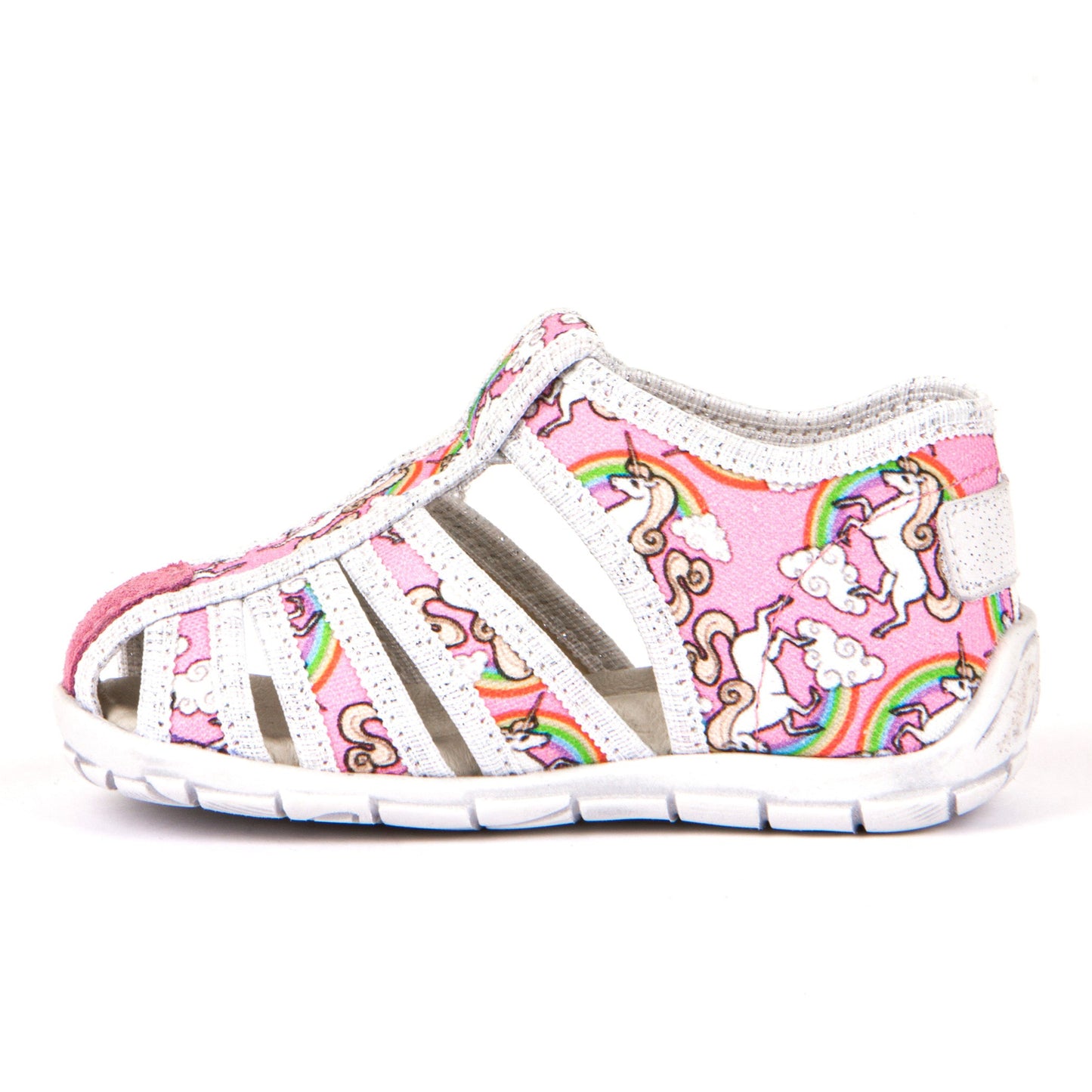 Classic Canvas Sandal - Pink with Unicorn Print