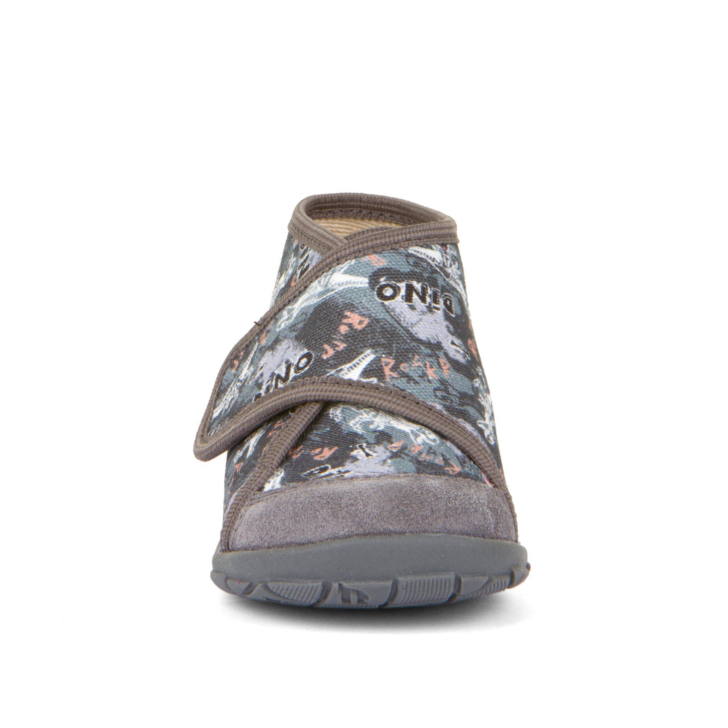 Classic High-Top Slipper - Grey with Dinosaur Print