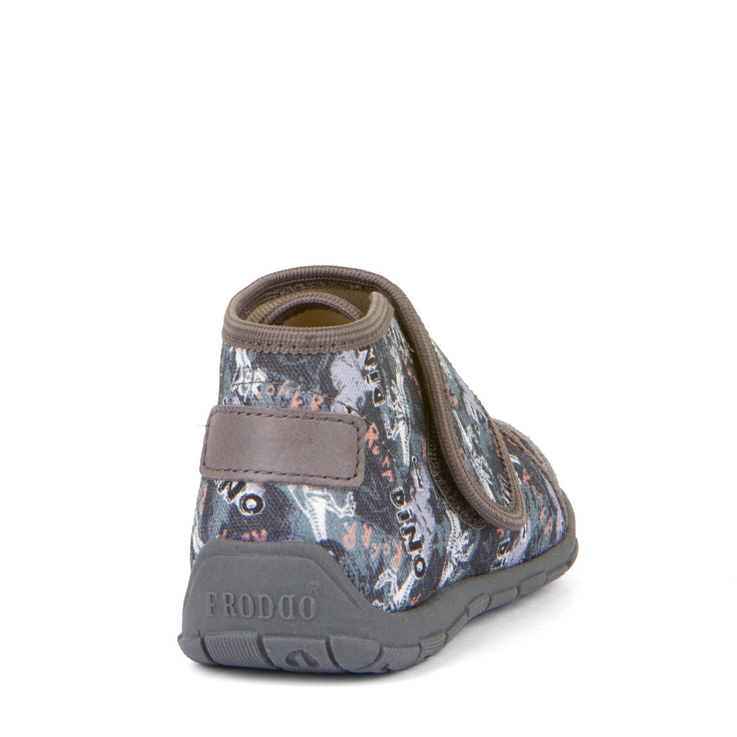Classic High-Top Slipper - Grey with Dinosaur Print