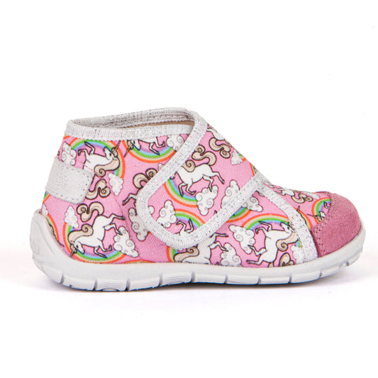 Classic High-Top Slipper - Pink with Unicorn Print