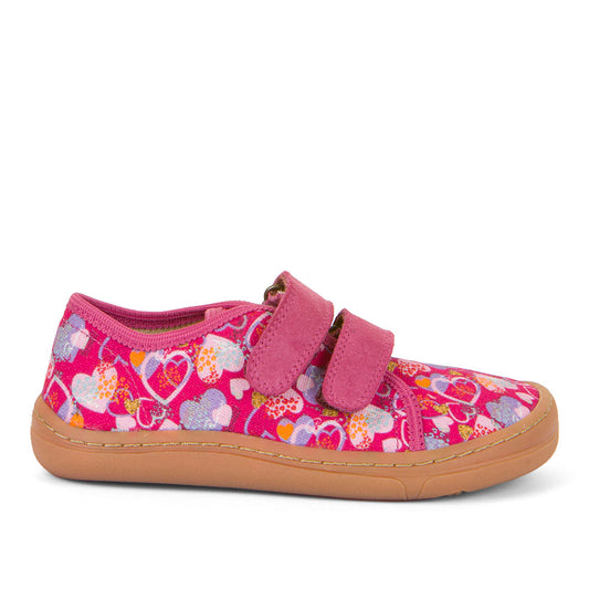 Barefoot Canvas - Fuxia+ with Hearts Print