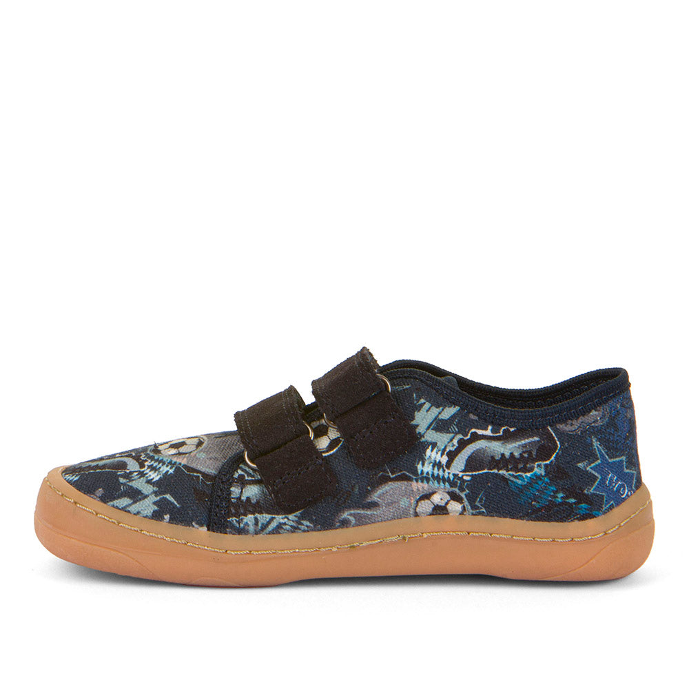 Barefoot Canvas - Blue with Soccer Theme Print
