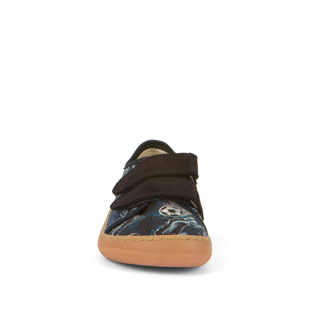 Barefoot Canvas - Blue with Soccer Theme Print