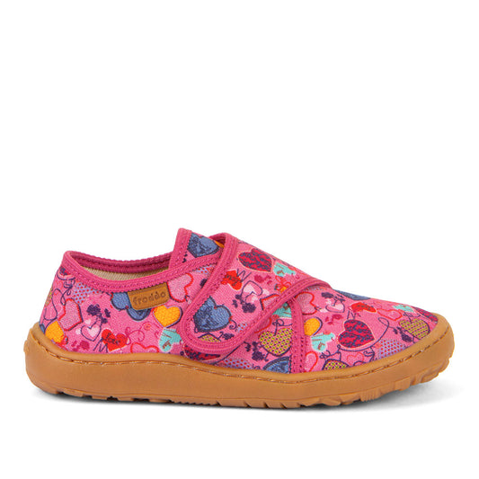 Barefoot Canvas - Fuchsia+ with Heart Print
