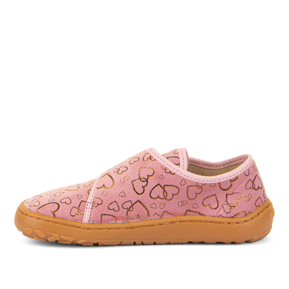 Barefoot Canvas – Pink with Golden Hearts