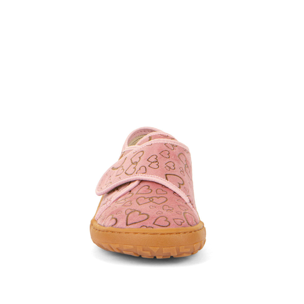 Barefoot Canvas – Pink with Golden Hearts