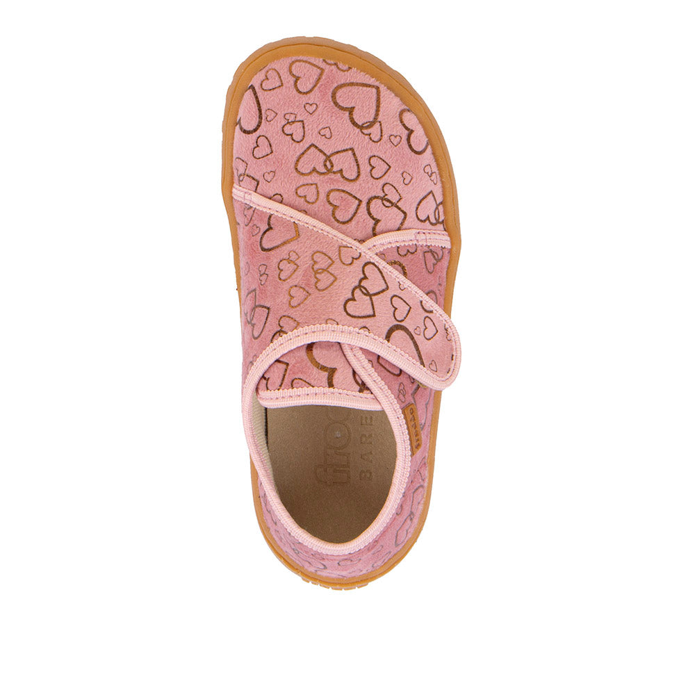 Barefoot Canvas – Pink with Golden Hearts