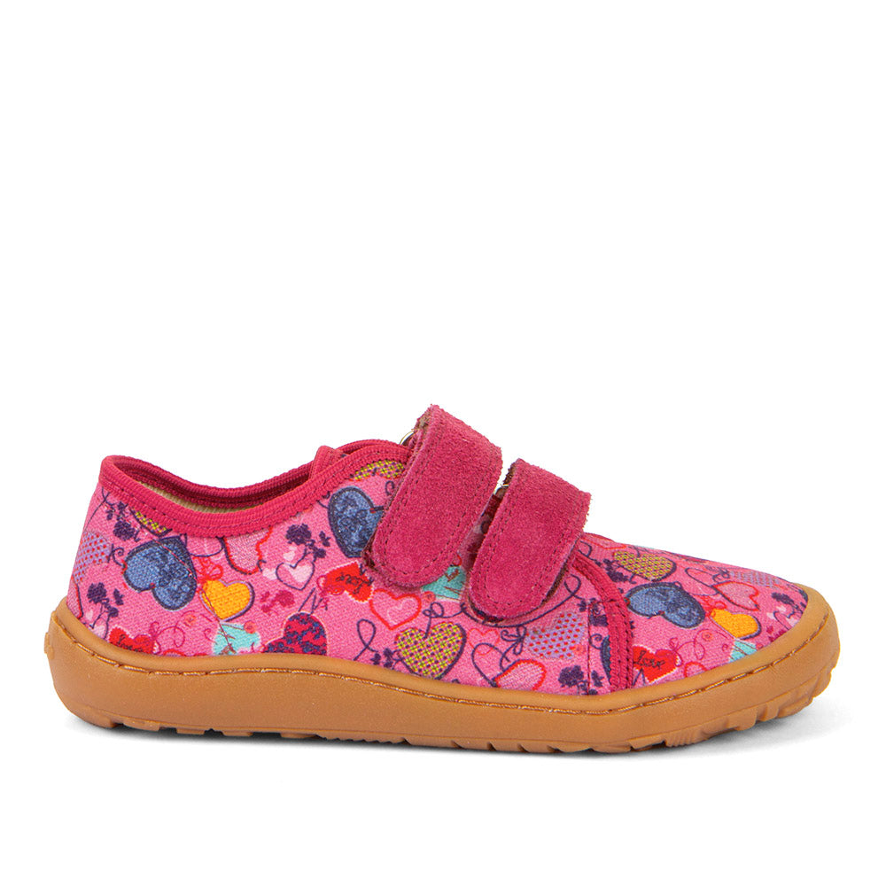 Barefoot Canvas - Fuchsia+ with Heart Print