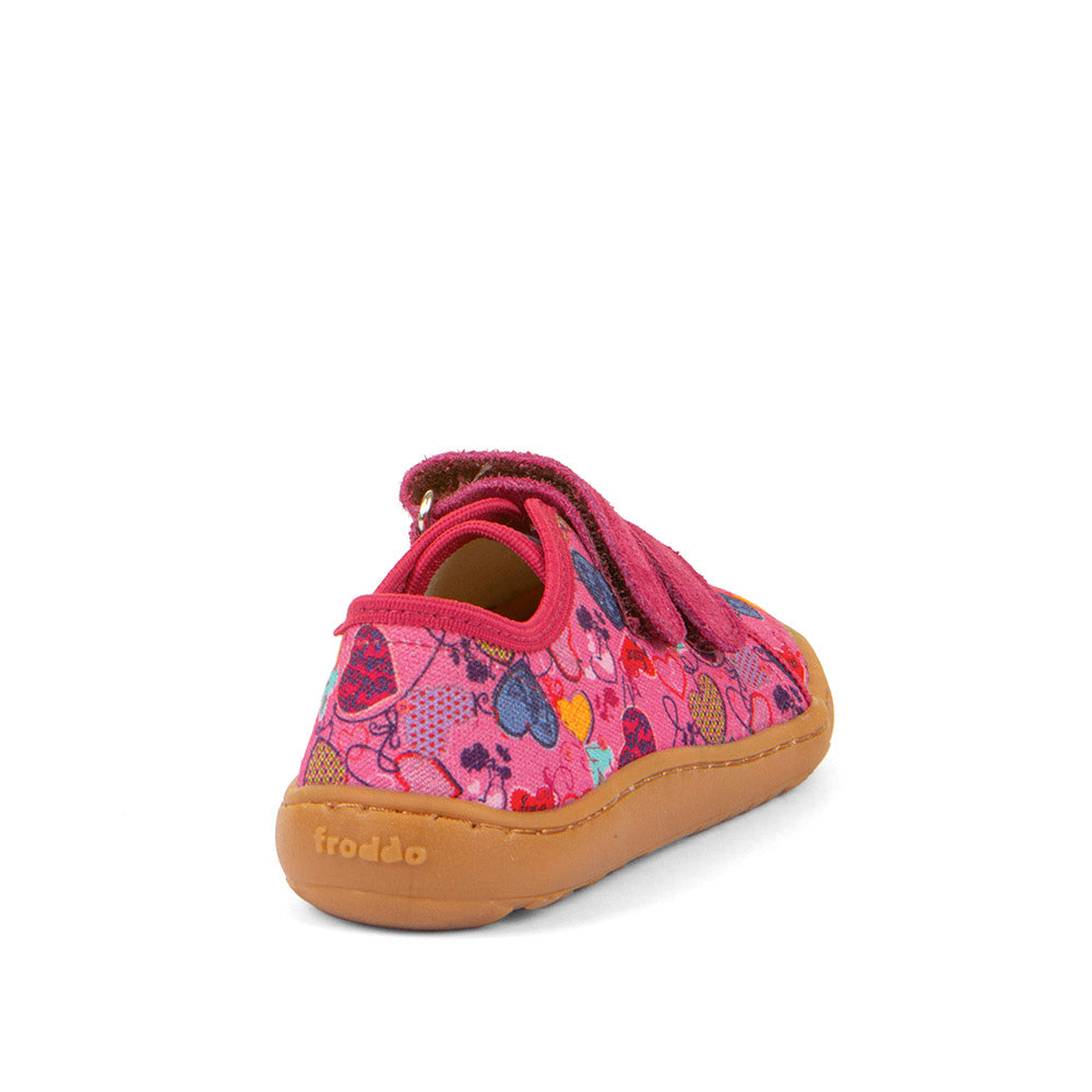 Barefoot Canvas - Fuchsia+ with Heart Print