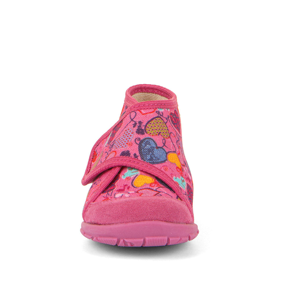 Classic High-Top Slipper Fuxia with Hearts Print
