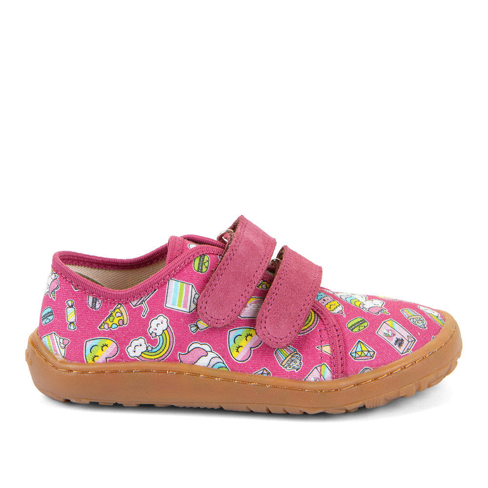Barefoot Canvas Sneakers in Fuxia with Unicorn Print